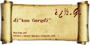 Ékes Gergő névjegykártya