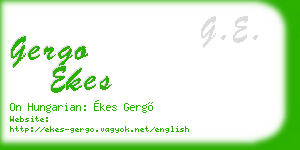 gergo ekes business card