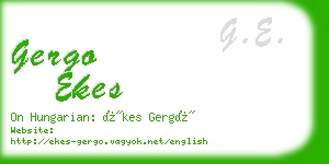 gergo ekes business card